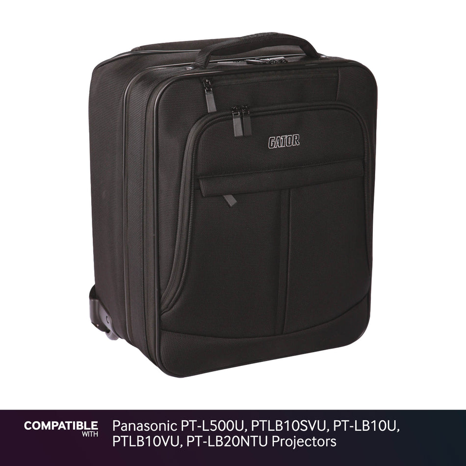 Gator Laptop & Projector Travel Case with Wheels for Panasonic PT-L500U, PTLB10SVU, PT-LB10U, PTLB10VU, PT-LB20NTU Projectors