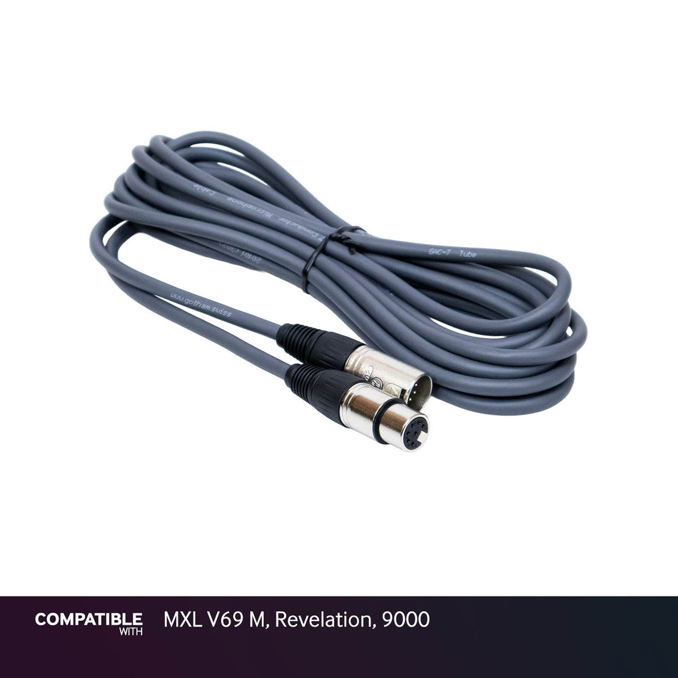 Gotham 15-foot Tube Mic Cable 7-Pin for MXL V69 M, Revelation, 9000