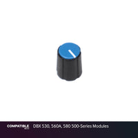 Black Knob with Blue Cap with Line for DBX 530, 560A, 580 500-Series Modules