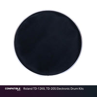 Black 12" Mesh Drum Head for Roland TD-12KX, TD-20S Electronic Drum Kits