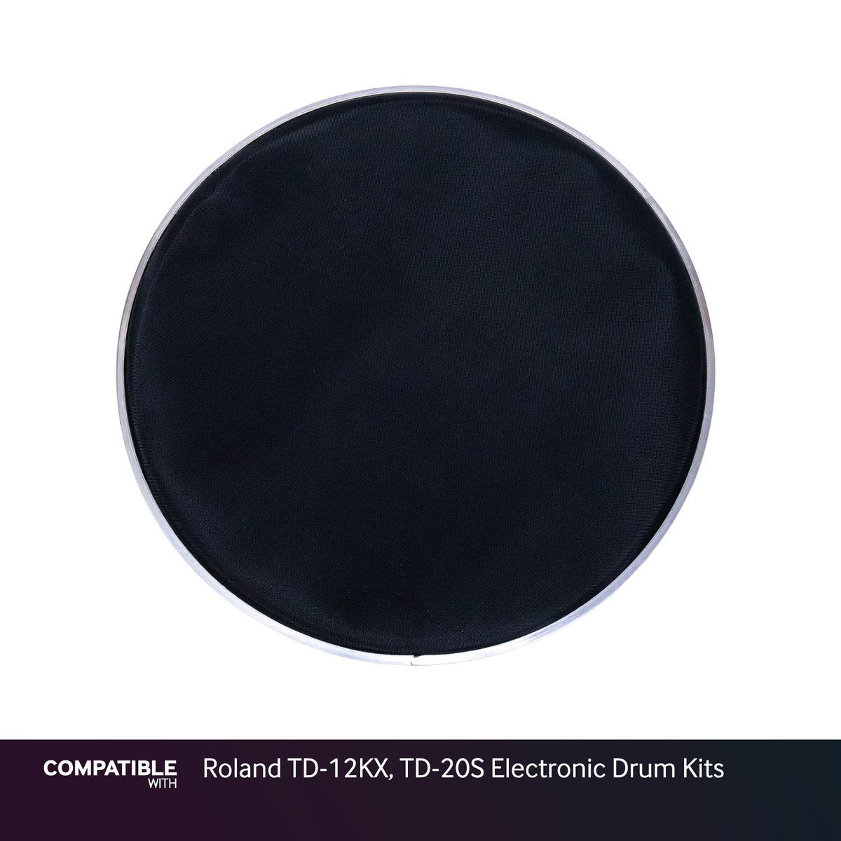 Black 12" Mesh Drum Head for Roland TD-12KX, TD-20S Electronic Drum Kits