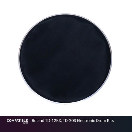 Black 12" Mesh Drum Head for Roland TD-12KX, TD-20S Electronic Drum Kits