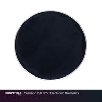 Black 12" Mesh Drum Head for Simmons SD1250 Electronic Drum Kits