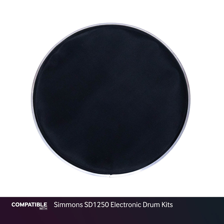 Black 12" Mesh Drum Head for Simmons SD1250 Electronic Drum Kits