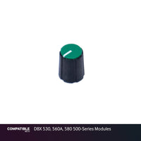 Black Knob with Green Cap with Line for DBX 530, 560A, 580 500-Series Modules