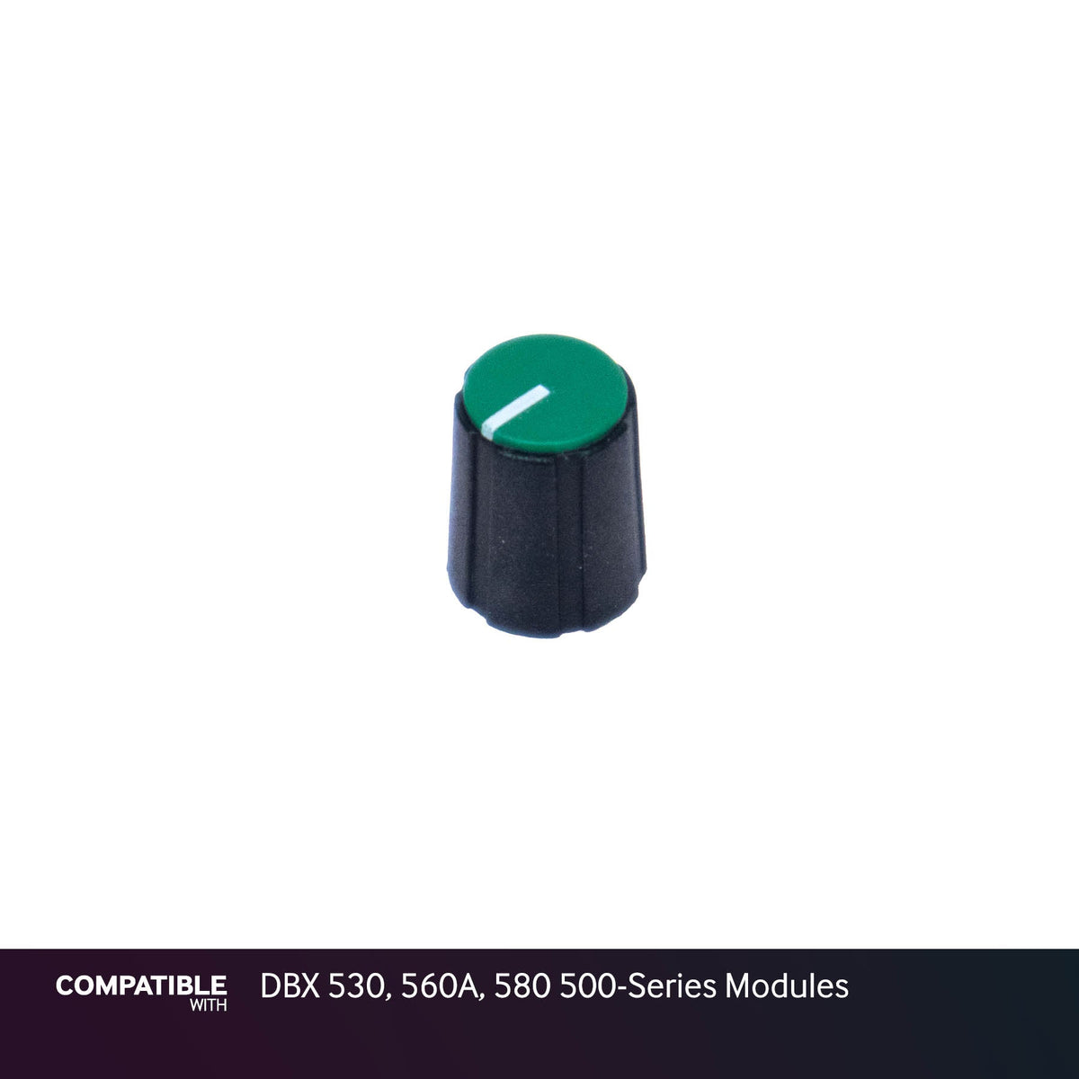 Black Knob with Green Cap with Line for DBX 530, 560A, 580 500-Series Modules