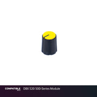 Black Knob with Yellow Cap with Line for DBX 520 500-Series Module