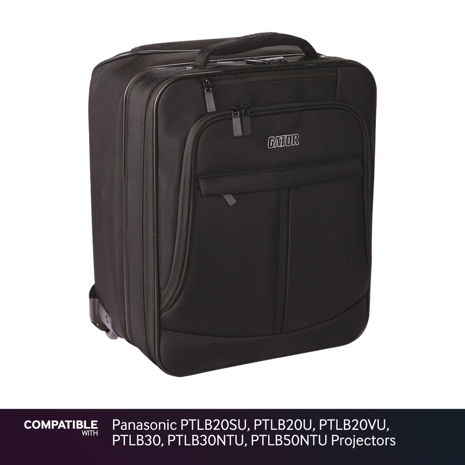 Gator Laptop & Projector Travel Case with Wheels for Panasonic PTLB20SU, PTLB20U, PTLB20VU, PTLB30, PTLB30NTU, PTLB50NTU Projectors