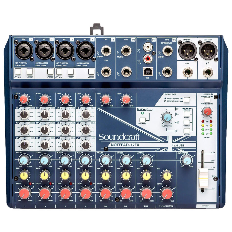 Soundcraft Notepad-12FX Analog Mixing Console with USB I/O and Lexicon Effects