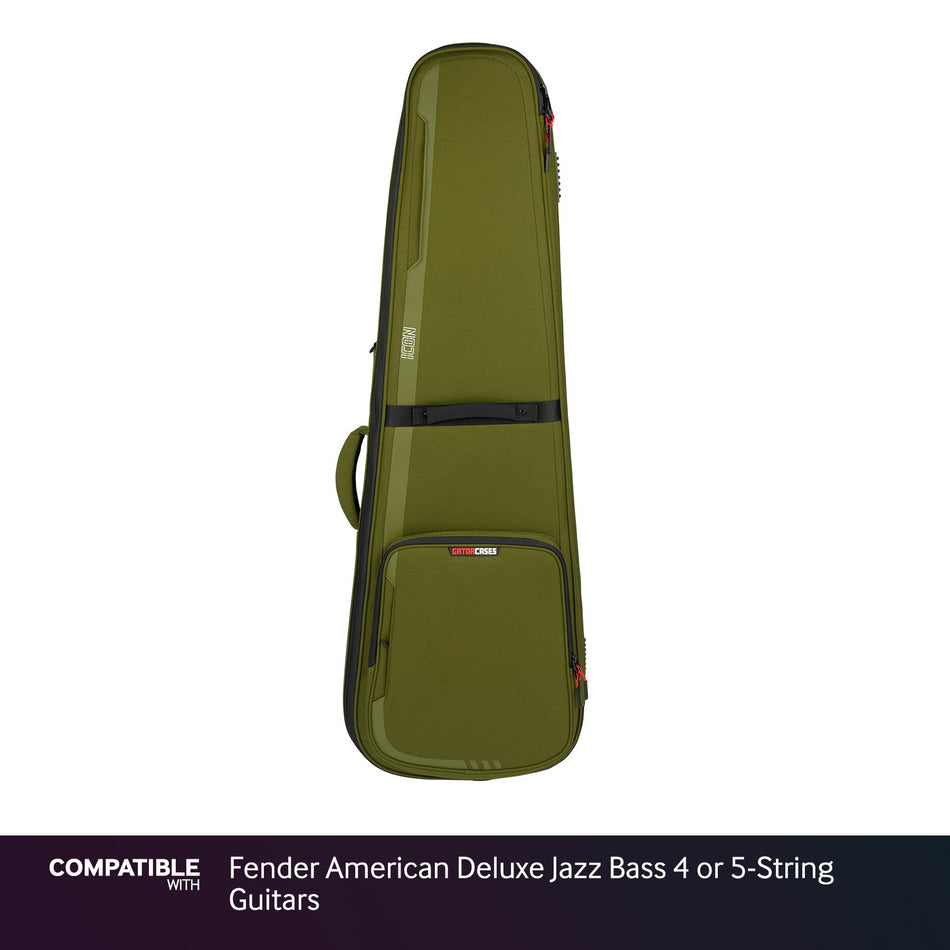 Gator Green ICON Case for Fender American Deluxe Jazz Bass 4 or 5-String Guitars
