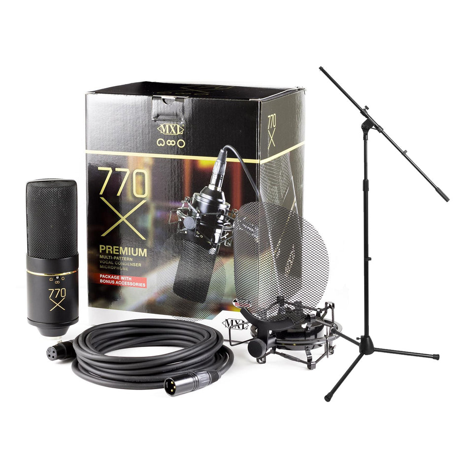 MXL 770X Microphone Package Bundle with Quick Release Clip