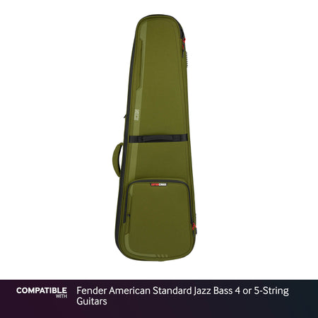 Gator Green ICON Case for Fender American Standard Jazz Bass 4 or 5-String Guitars