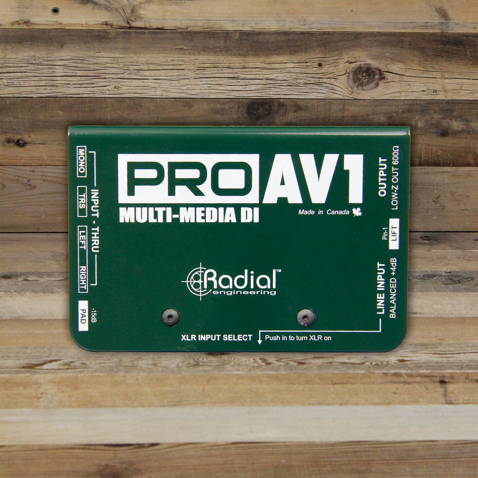 Open Box Radial Engineering ProAV1 Multimedia Direct Box Pro AV1 AV-1