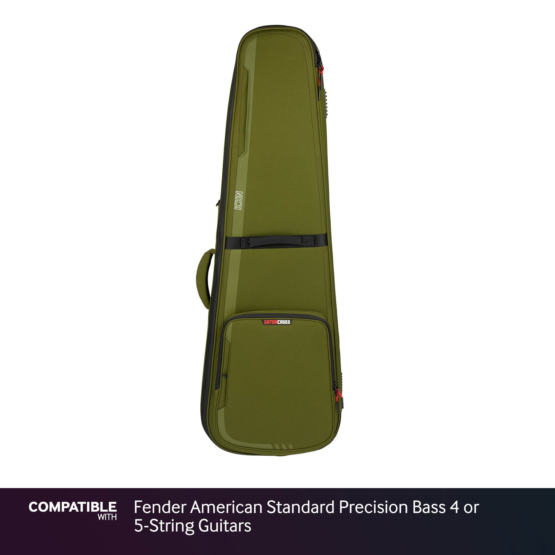 Gator Green ICON Case for Fender American Standard Precision Bass 4 or 5-String Guitars