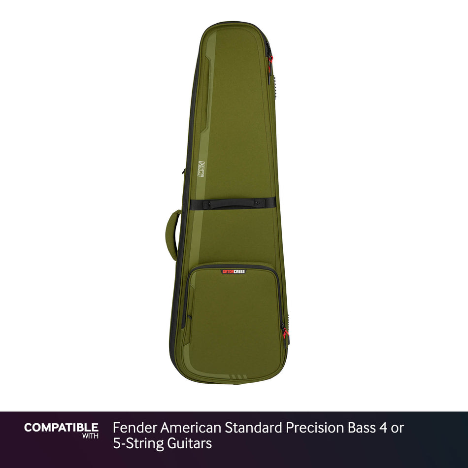 Gator Green ICON Case for Fender American Standard Precision Bass 4 or 5-String Guitars