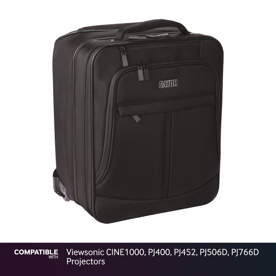 Gator Laptop & Projector Travel Case with Wheels for Viewsonic CINE1000, PJ400, PJ452, PJ506D, PJ766D Projectors