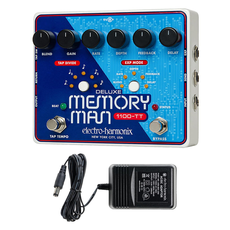 Electro-Harmonix Deluxe Memory Man 1100-TT Analog Delay/Chorus/Vibrato Guitar Effects Pedal