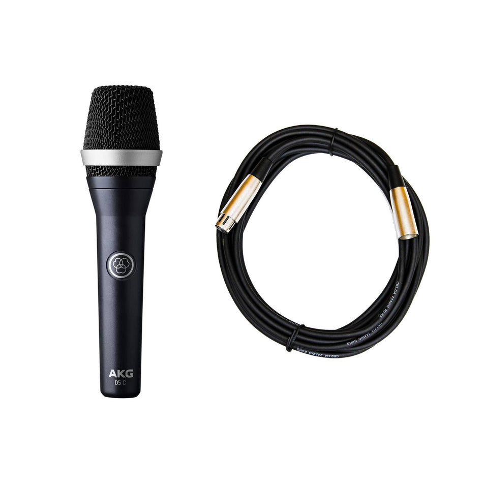 AKG D5 C Dynamic Vocal Microphone Bundle with 20-foot XLR Cable