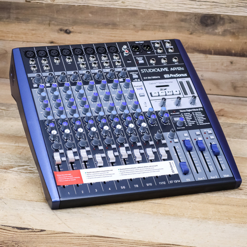 B-Stock PreSonus AR12c 12-Channel Analog Mixer, Audio Interface, SD Recorder