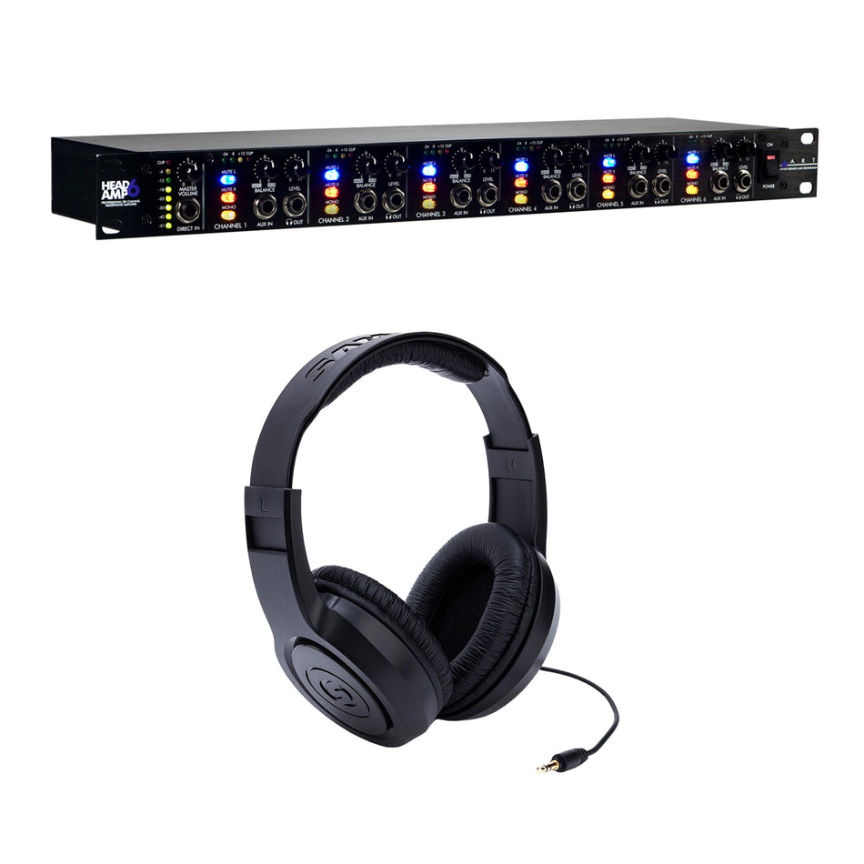 ART HeadAmp 6 Pro Headphone Amplifier Bundle with Samson SR350 Headphones