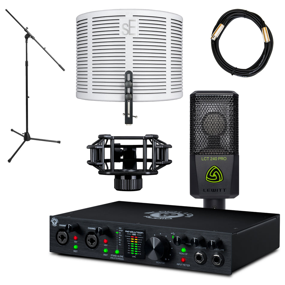 Black Lion Revolution 6x6 Bundle with Lewitt LCT 240 Pro, Reflexion Filter, Stand, Cable