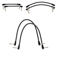 Multi-size 6-pack of Ernie Ball Black Flex 1/4" TS Low-Profile Patch Cables