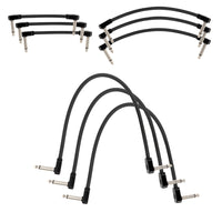 Multi-size 9-pack of Ernie Ball Black Flex 1/4" TS Low-Profile Patch Cables