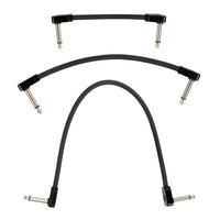 Multi-size 3-pack of Ernie Ball Black Flex 1/4" TS Low-Profile Patch Cables