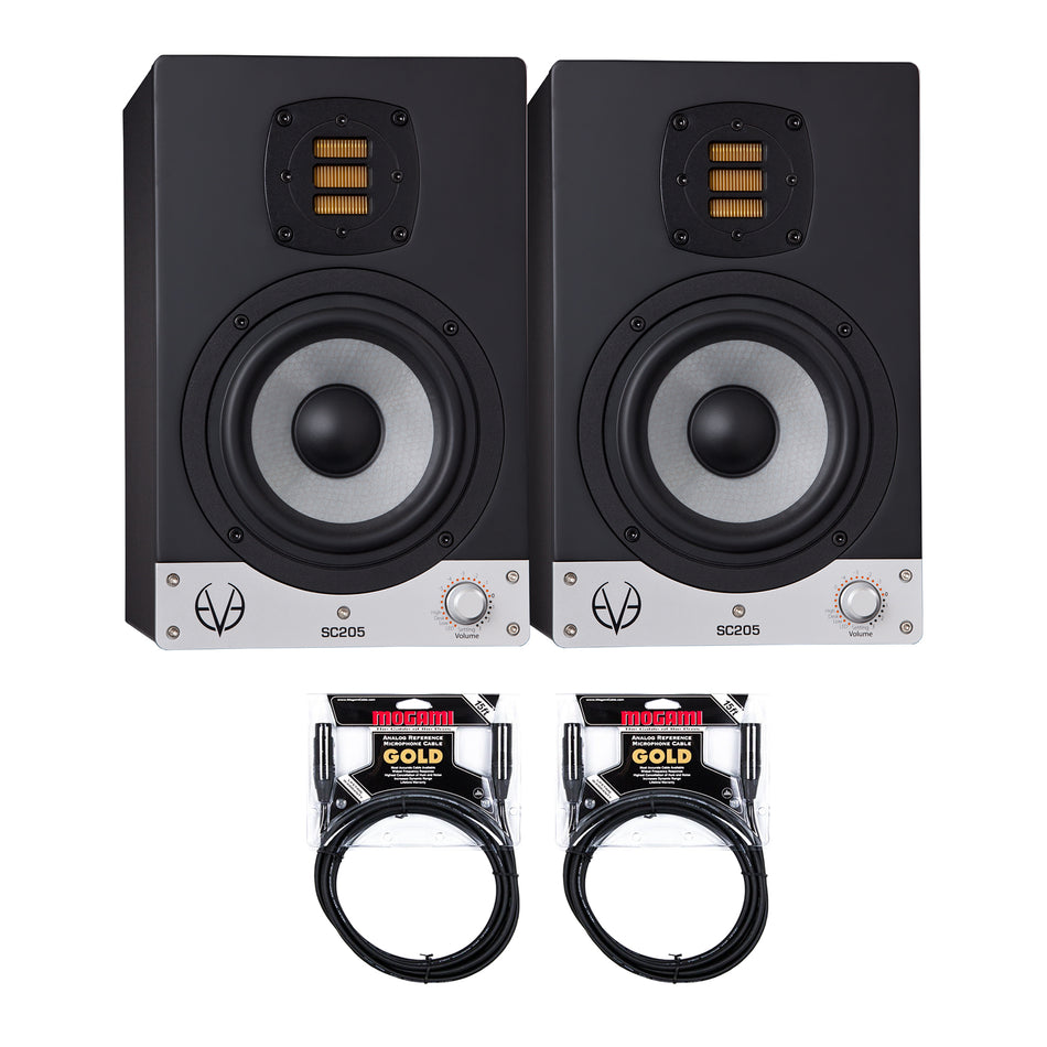 EVE Audio SC205 5" 2-Way AMT Studio Monitors Bundle with Mogami Gold XLR Cables
