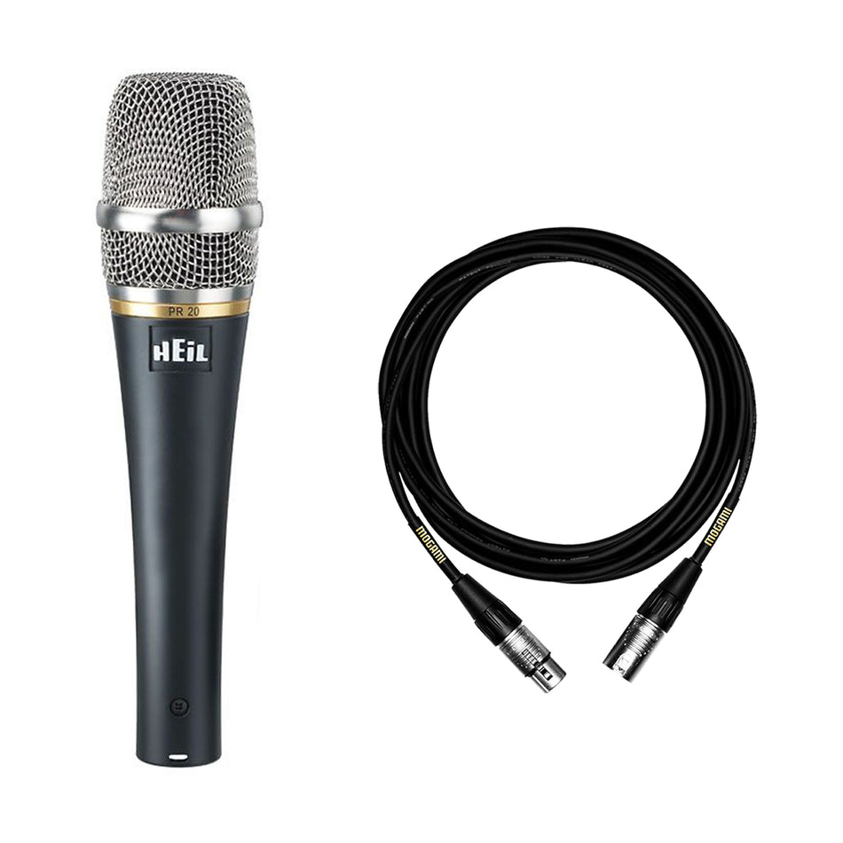Heil PR 20 Dynamic Handheld Microphone Bundle with Mogami XLR Cable