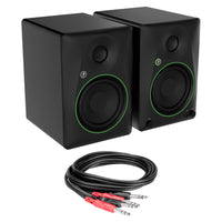 Mackie CR5BT 5.25" Studio Monitors Bundle with 3-foot Stereo 1/4" TRS Cable