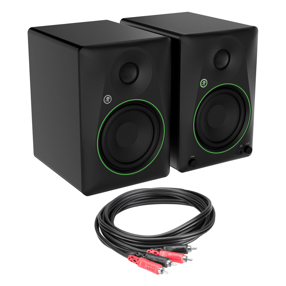 Mackie CR5BT 5.25" Studio Monitors Bundle with 3-foot Stereo RCA Cable