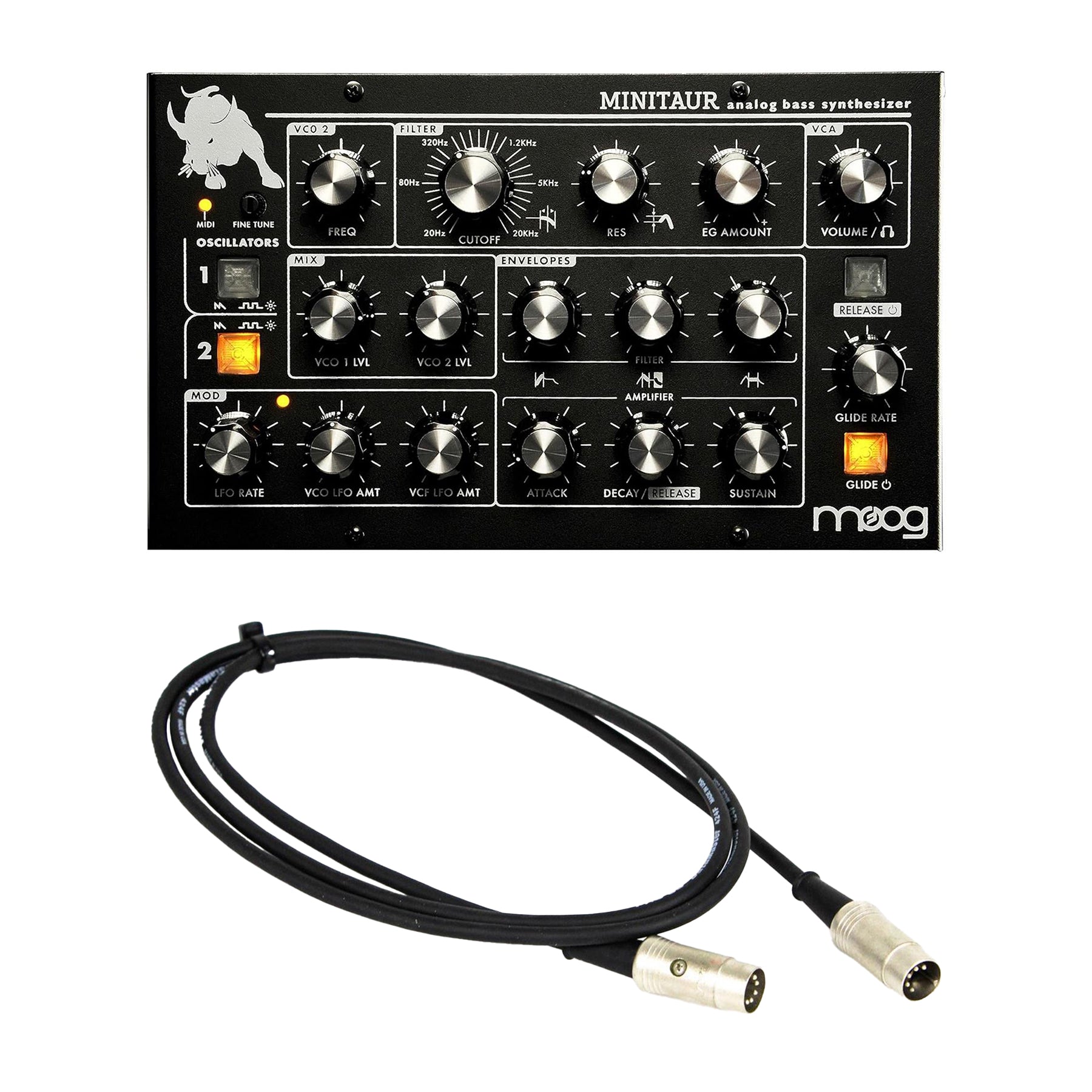 Moog Minitaur Analog Bass Synthesizer Bundle with Rapco Horizon