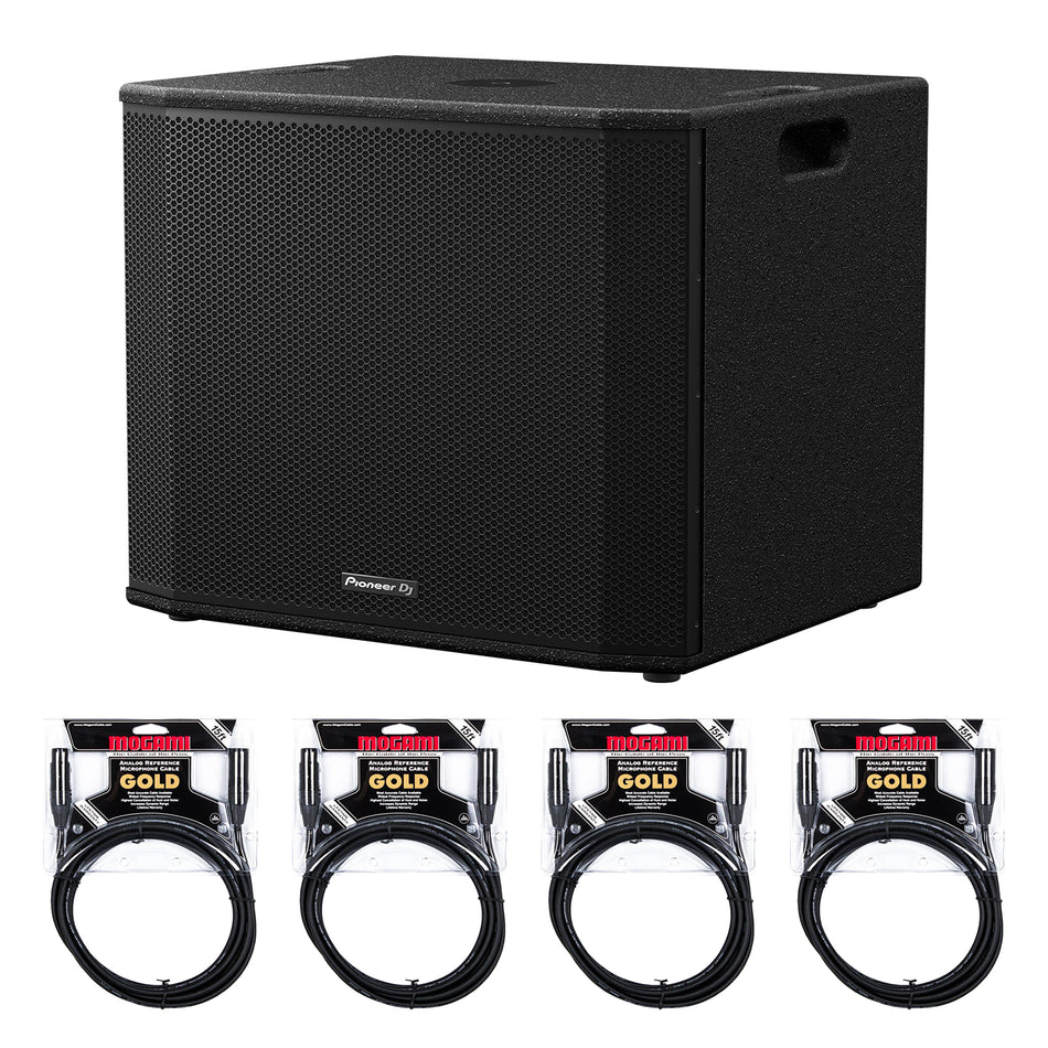 Pioneer DJ XPRS1182ST 18" Active Subwoofer Bundle with Mogami Gold XLR Cables