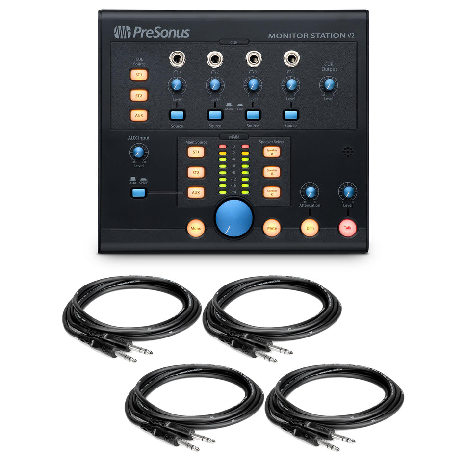PreSonus Monitor Station V2 Bundle with (4) TRS Cables