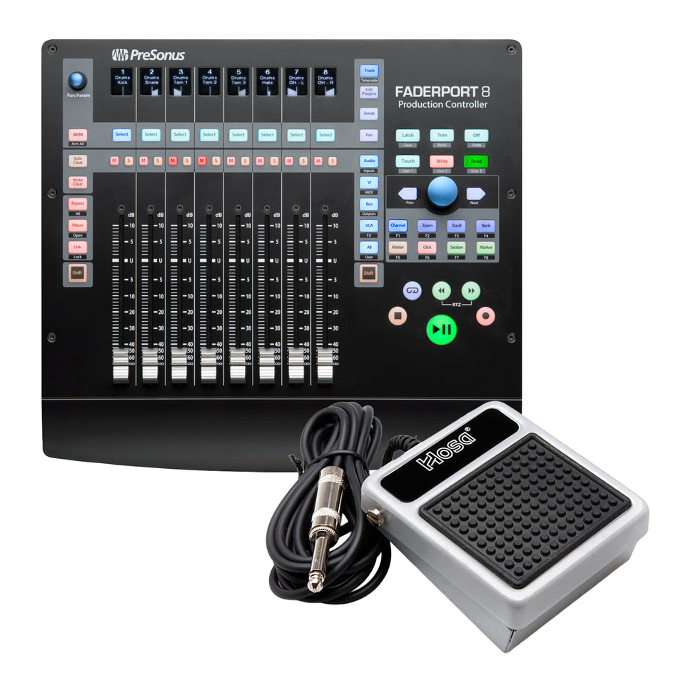 PreSonus FaderPort 8 DAW Controller (with Studio One Pro) Bundle with Footswitch