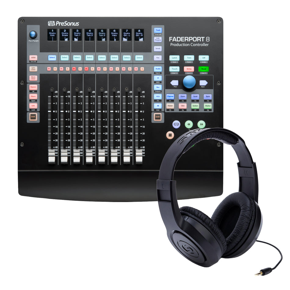 PreSonus FaderPort 8 DAW Controller (with Studio One Pro) Bundle with Headphones
