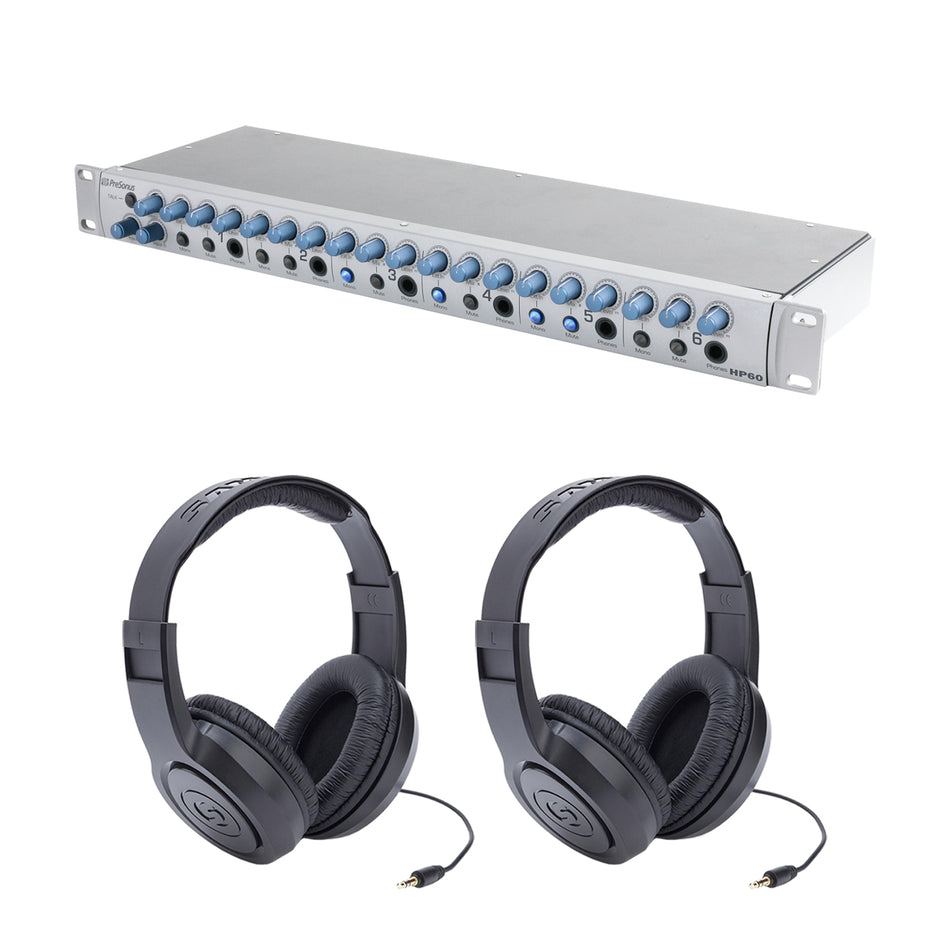 PreSonus HP60 Headphone System Bundle with (2) Samson SR350 Headphones