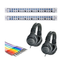 PreSonus HP60 2-Pack Bundle with (2) Audio-Technica ATH-M20x & TRS Patch Cables