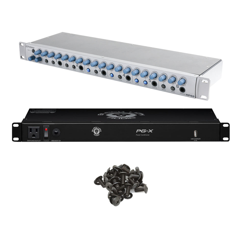 PreSonus HP60 Bundle with Black Lion Audio PG-X Power Conditioner & Rack Screws