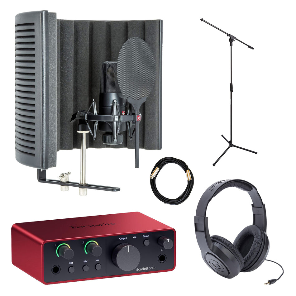 sE Electronics X1-S Studio Bundle with Scarlett Solo, Mic Stand, Headphones