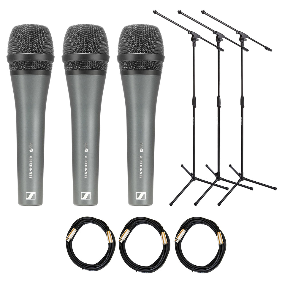 Sennheiser E 835 Mic Bundle with Stands & XLR Cables