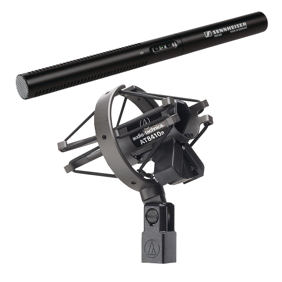 Sennheiser MKE 600 Microphone Bundle with Audio-Technica AT8410a Shock Mount