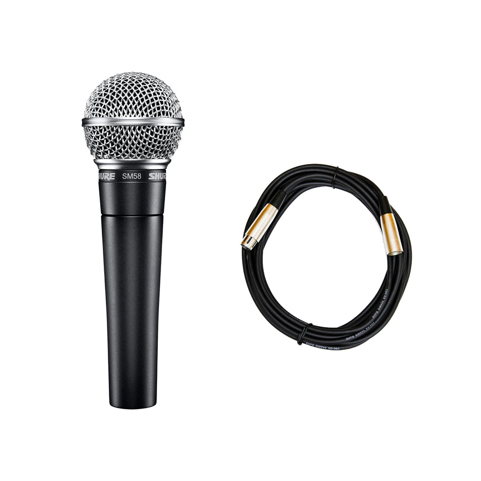 Shure SM58 Microphone Bundle with 20-foot XLR Cable