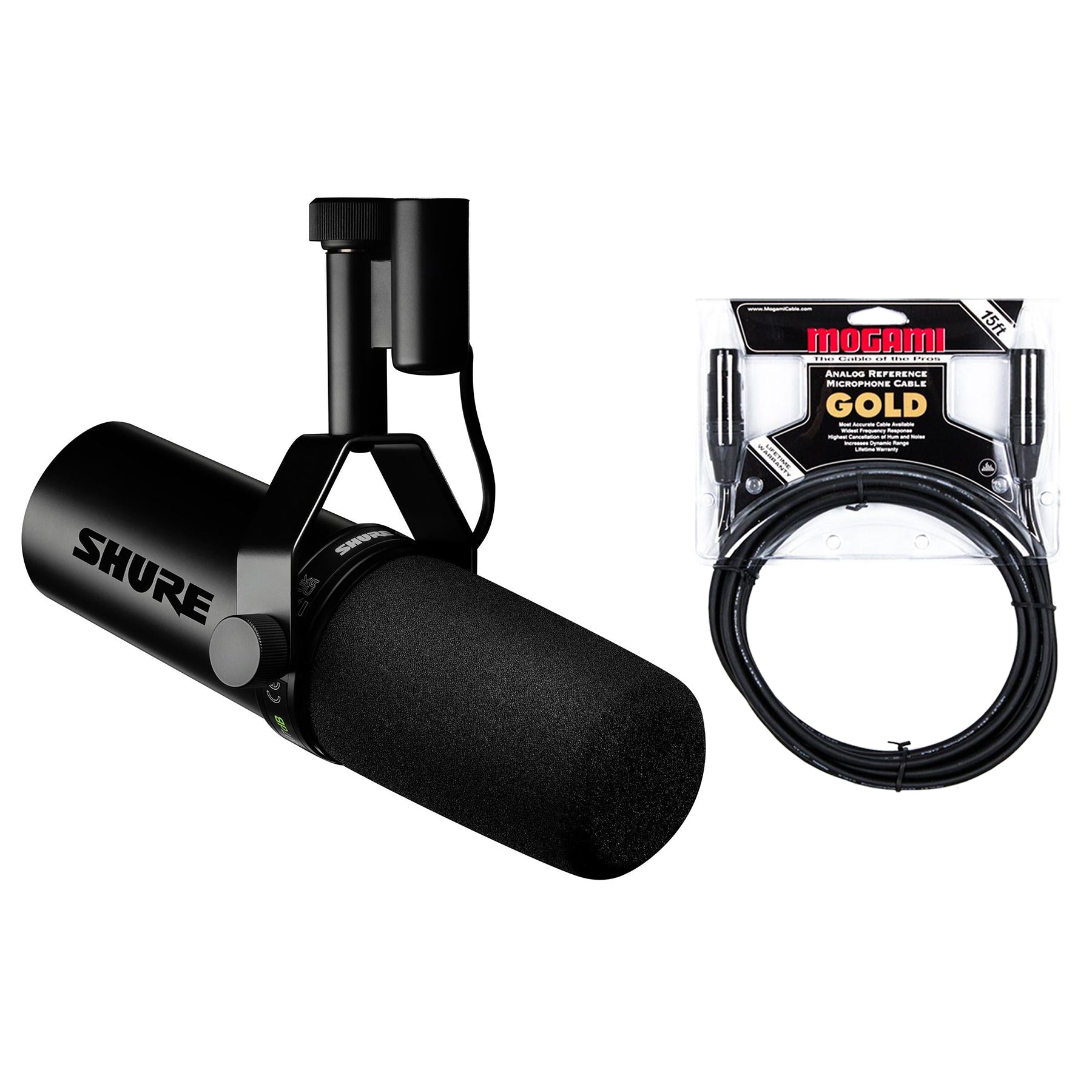Shure SM7dB Microphone Bundle with 15-foot Mogami Gold Studio XLR