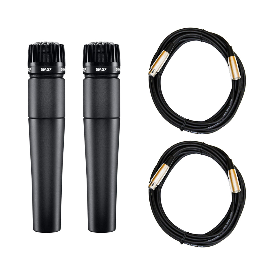 Shure SM57 Microphone 2-Pack with 20-foot XLR Cables