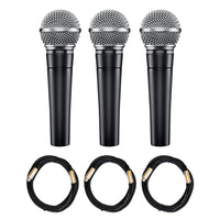 Shure SM58 Microphone 3-Pack with 20-foot XLR Cables