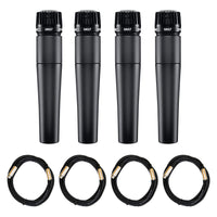 Shure SM57 Microphone 4-Pack with 20-foot XLR Cables