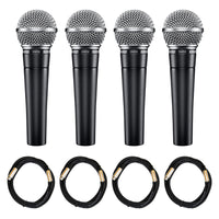 Shure SM58 Microphone 4-Pack with 20-foot XLR Cables