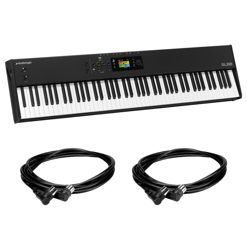 Studiologic SL88 MK2 88-Key MIDI Keyboard Controller Bundle with MIDI Cables